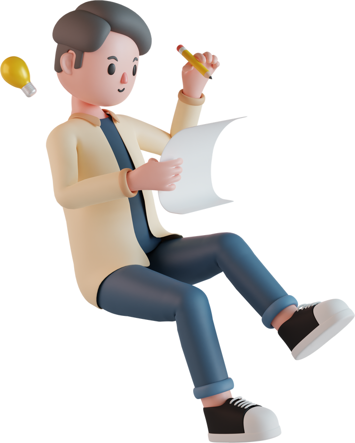 3d male copywriter