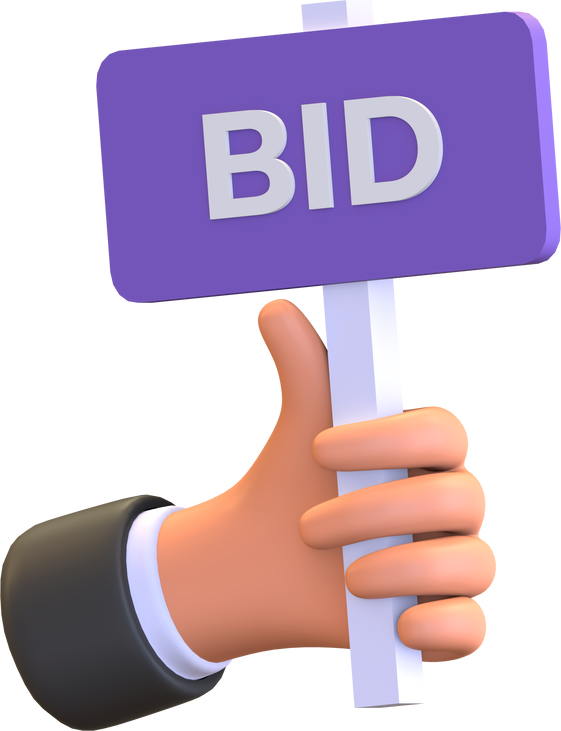 auction bidding hand icon illustration
